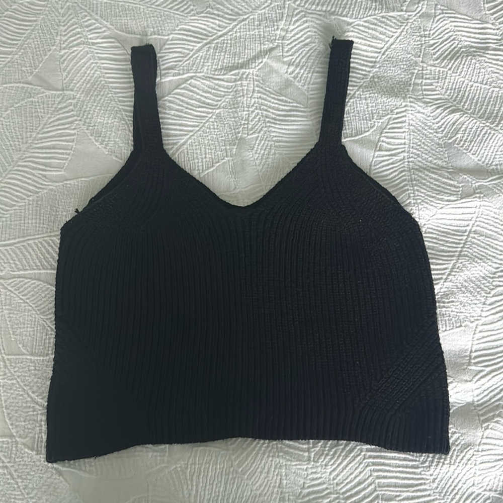 Nordstrom Black Crop Top Sz Medium